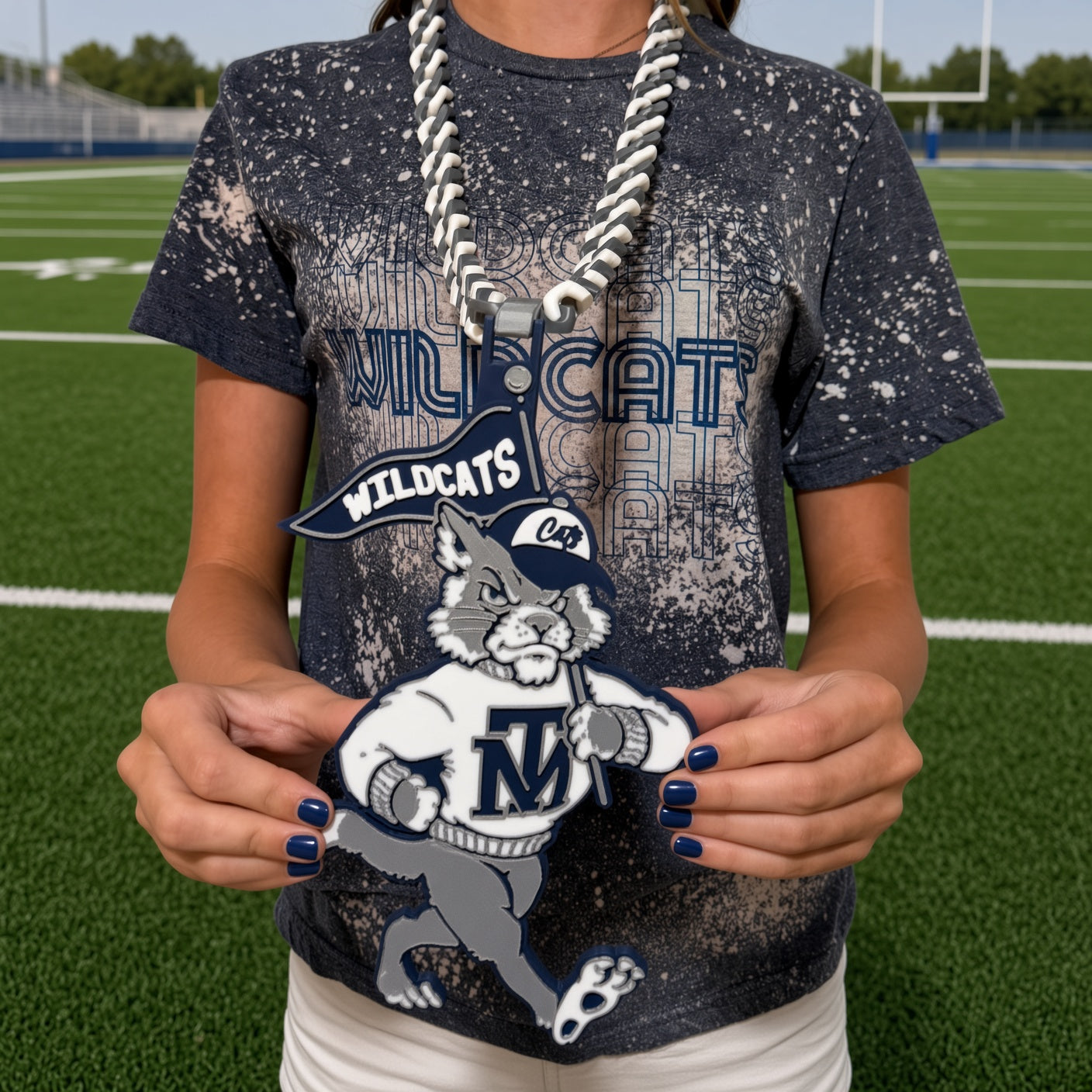 Wally the Wildcat — Full-Body Mascot Medallion