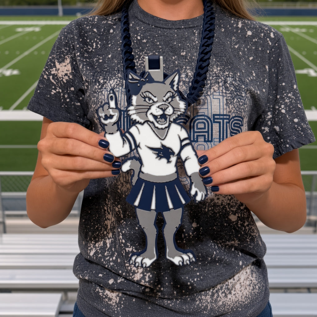 Wilma the Wildcat — Full-Body Mascot Medallion