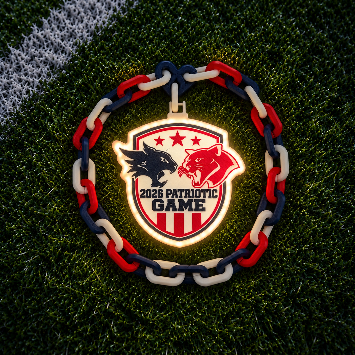 2026 Patriotic Game Light-Up Medallion — Wildcats vs. Cougars