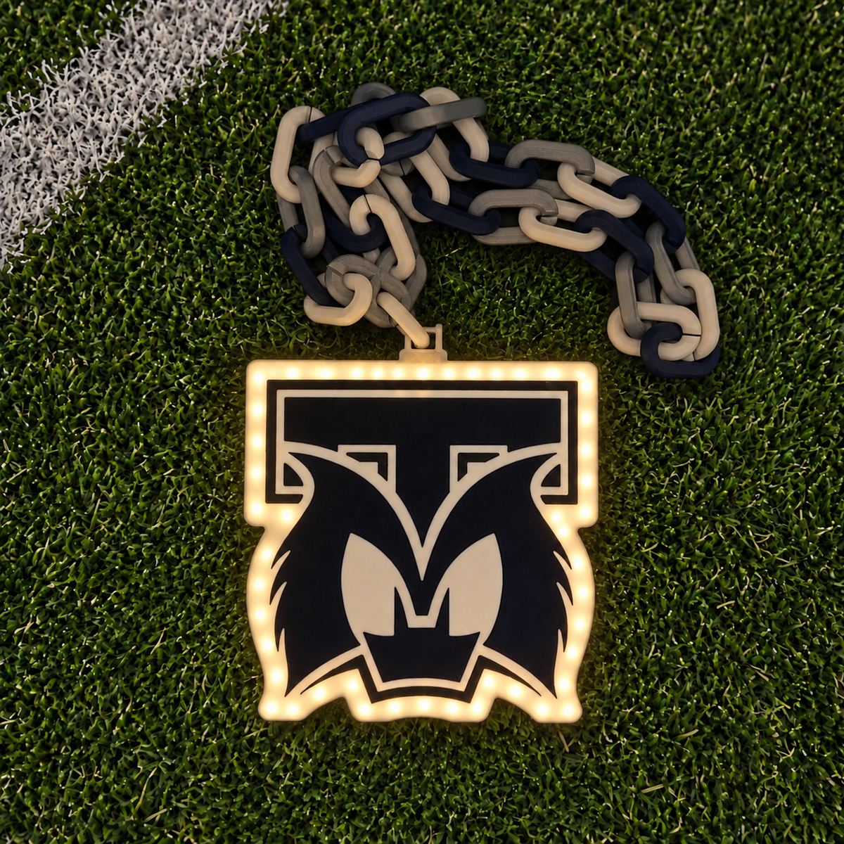 Light-Up Roaring Blue Band Medallion — LED Glow, Solid or Blinking