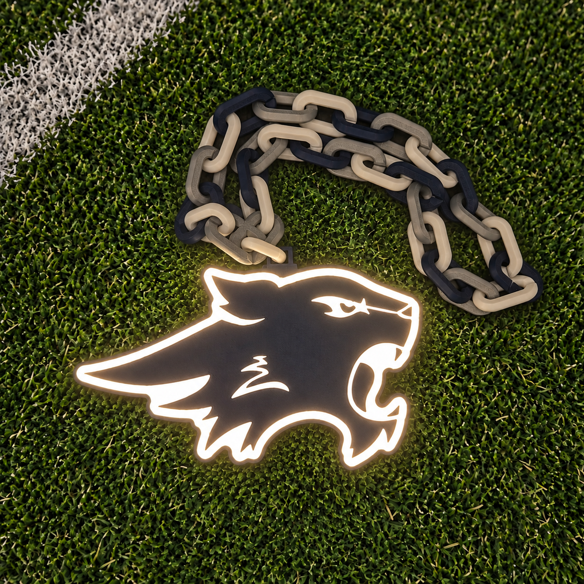 Light-Up Wildcat Head Medallion — LED Glow, Solid or Blinking