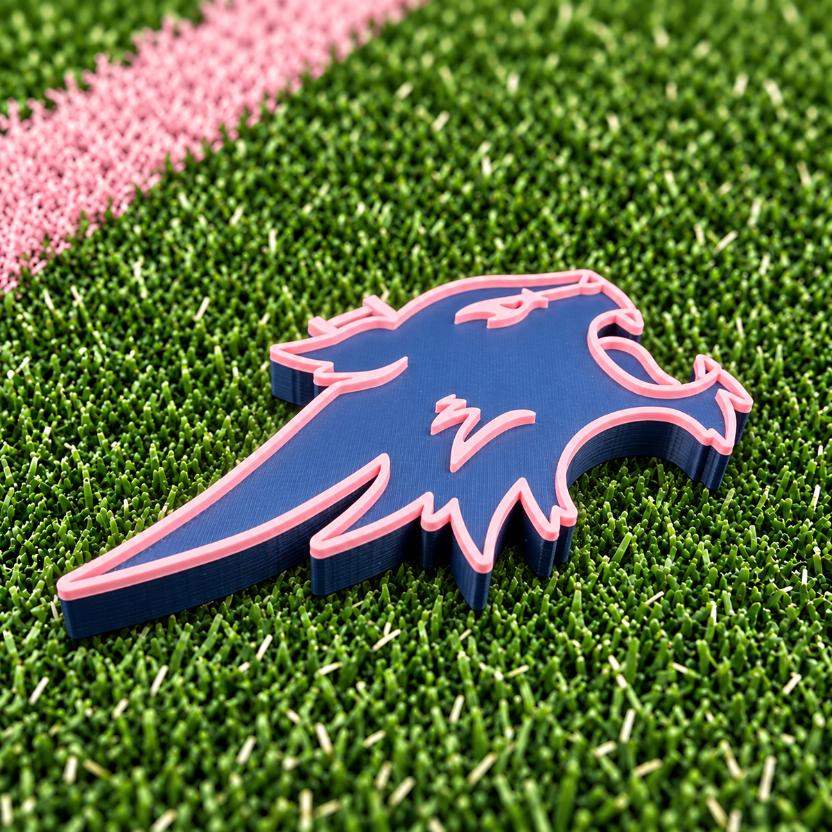 Pink Out Wildcat Head Medallion — Baby Pink, Name or Number Ready