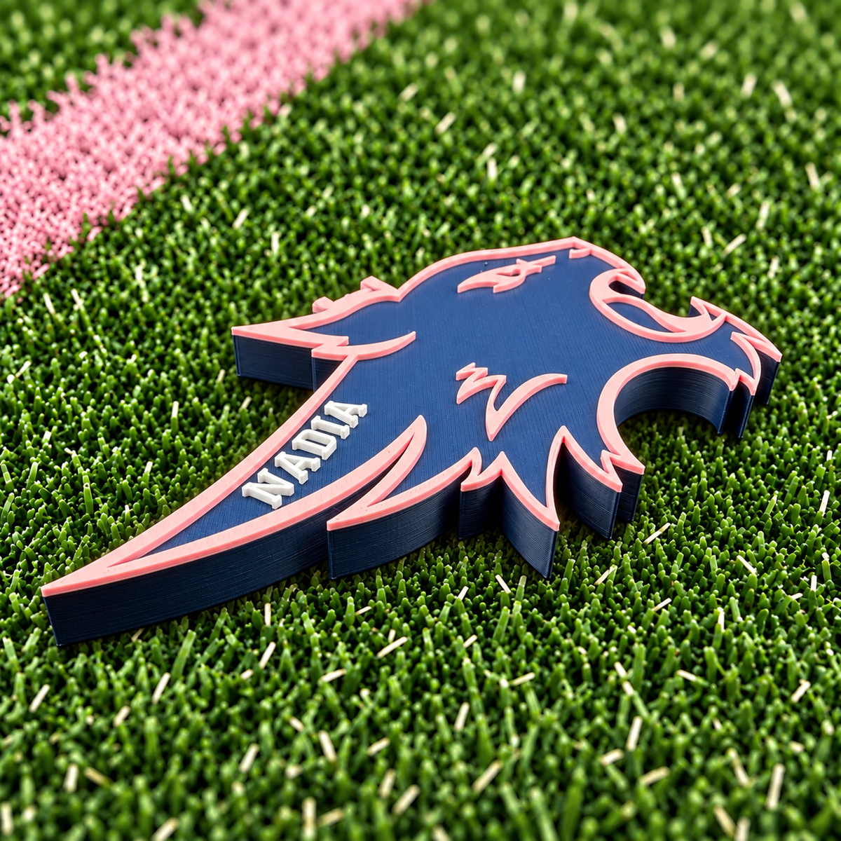 Pink Out Wildcat Head Medallion — Baby Pink, Name or Number Ready