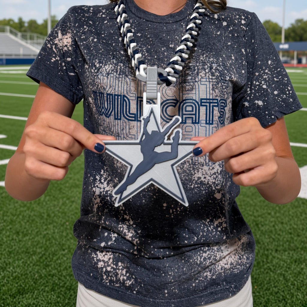 Silver Stars Medallion — Dance Team Spirit Piece