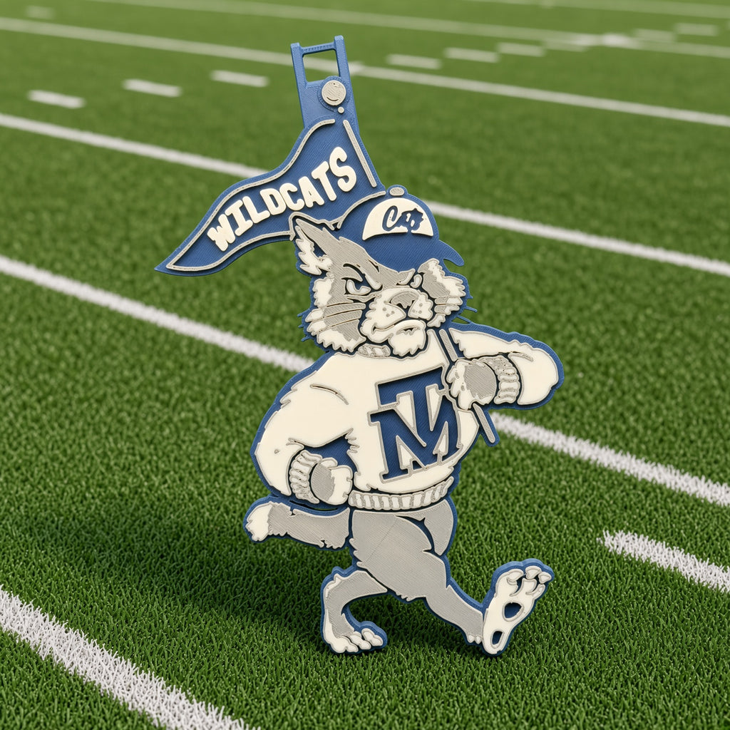 Wally the Wildcat — Full-Body Mascot Medallion
